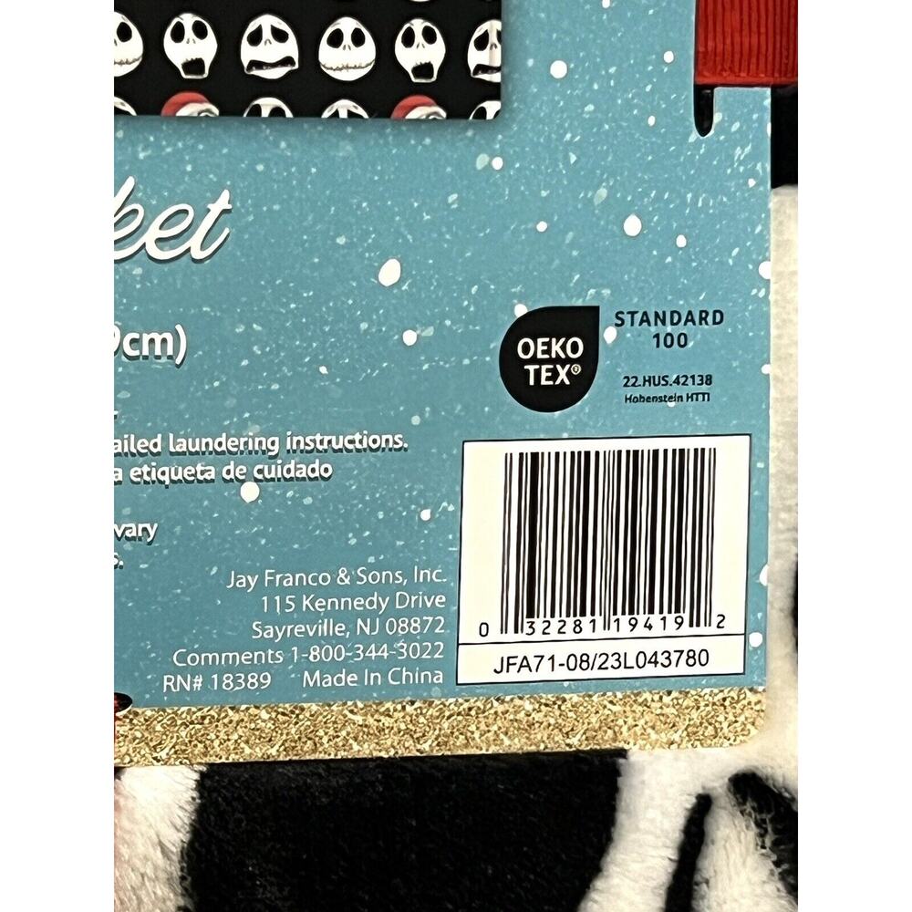 Jack Skellington Full Queen Fleece Bed Blanket 90” X 90” Christmas Santa Hat - Picture 11 of 12